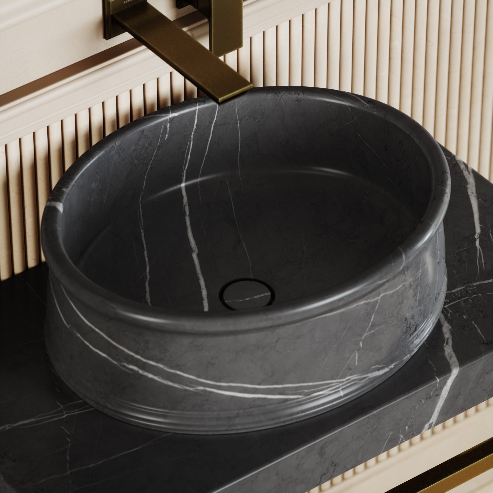 Grandeur Pietra Grey Marble Oval Countertop Basin 500mm