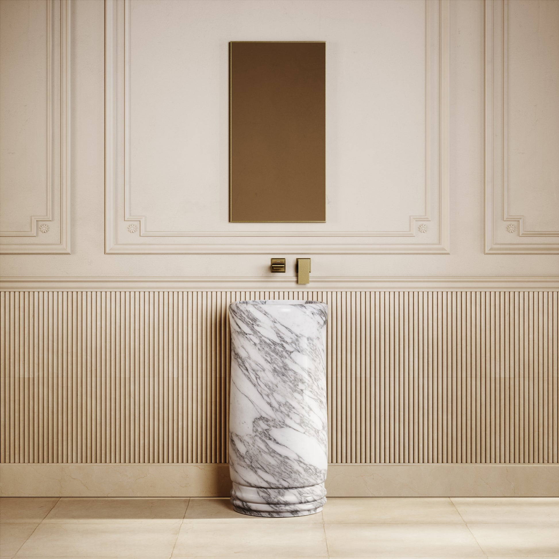 Grandeur Arabescato Marble Freestanding Basin 400mm