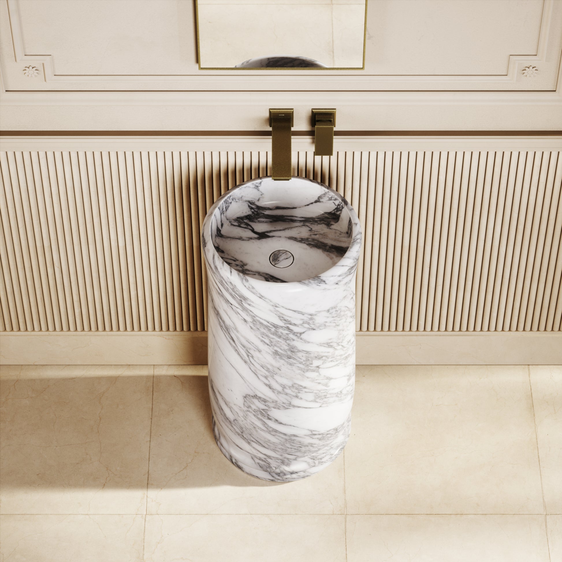 Grandeur Arabescato Marble Freestanding Basin 400mm