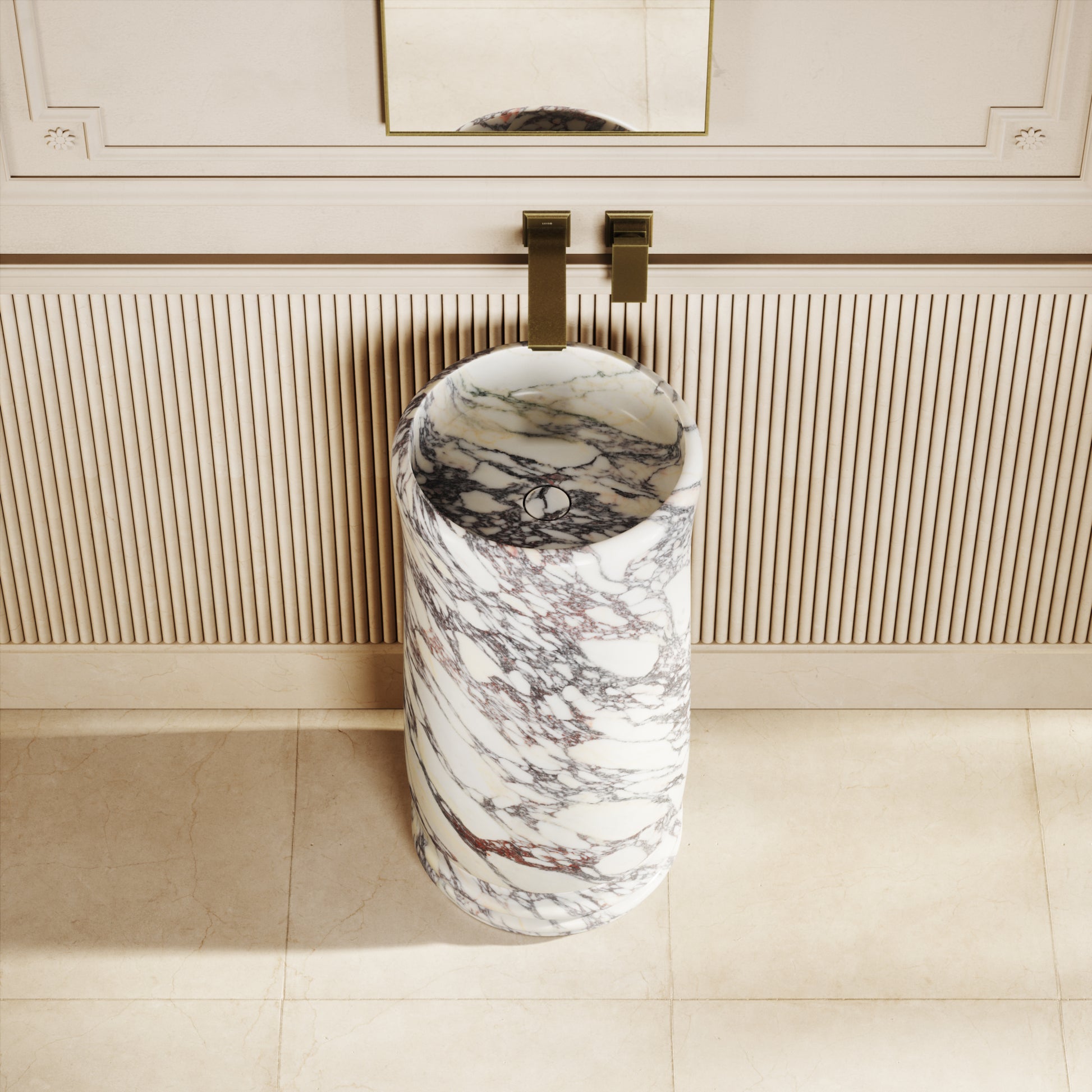 Grandeur Calacatta Viola Marble Freestanding Basin 400mm