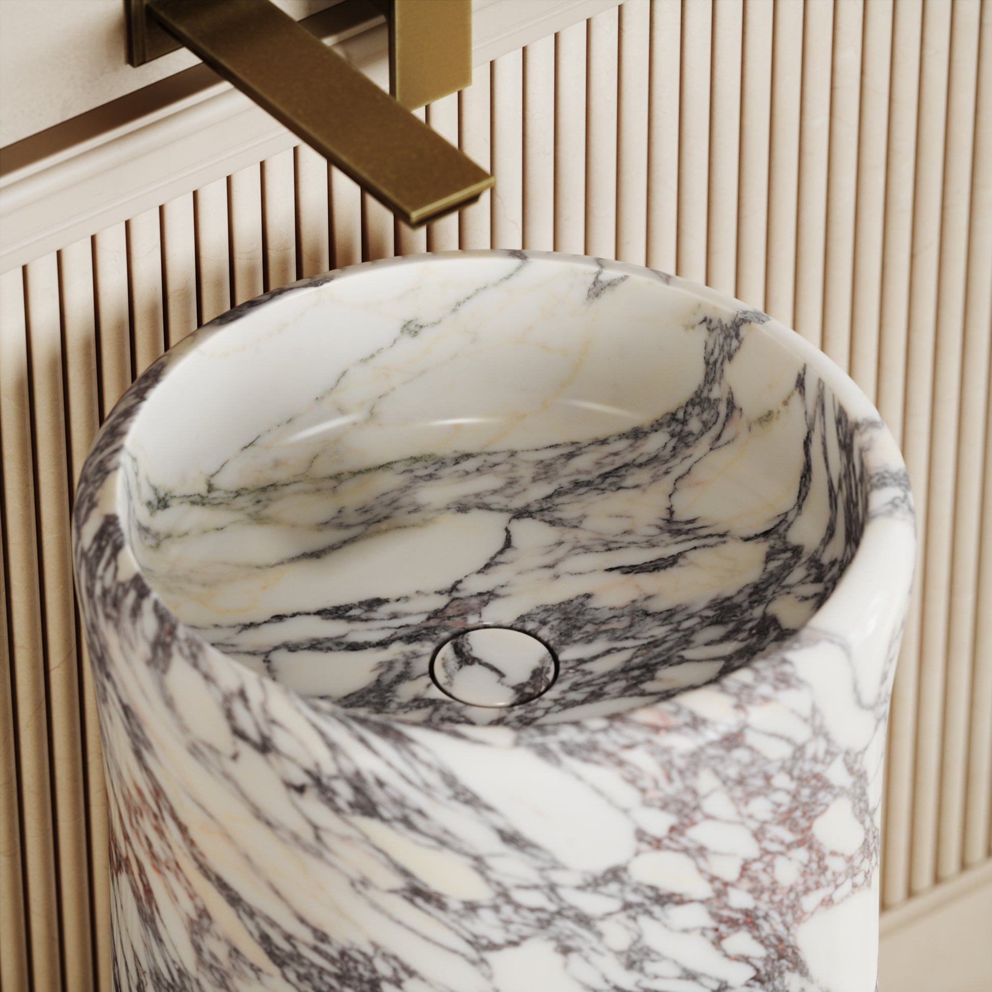 Grandeur Calacatta Viola Marble Freestanding Basin 400mm