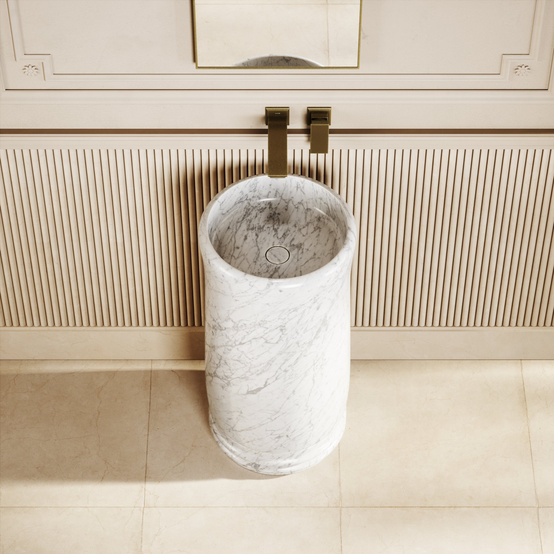 Grandeur Carrara Marble Freestanding Basin 400mm