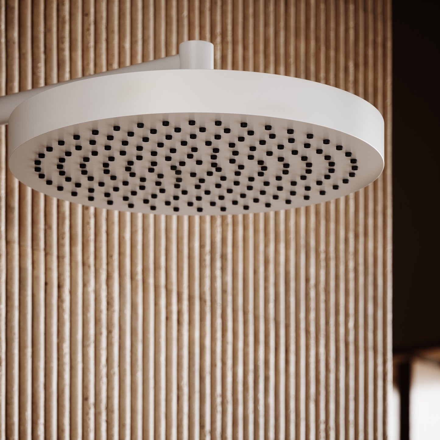 AcquaVita Matte White Push Button Rainfall Shower