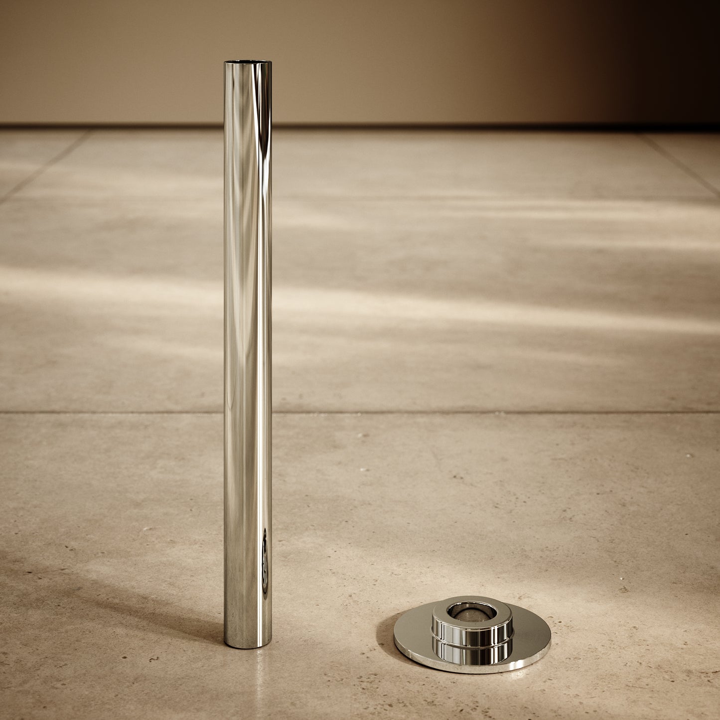 Polished Nickel Radiator Pipe Extension Kit 180mm