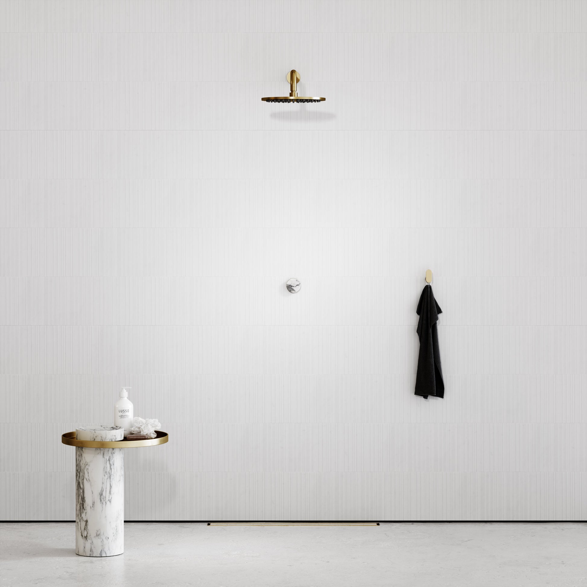 Porto Shower System (Brushed Gold & Arabescato Marble)