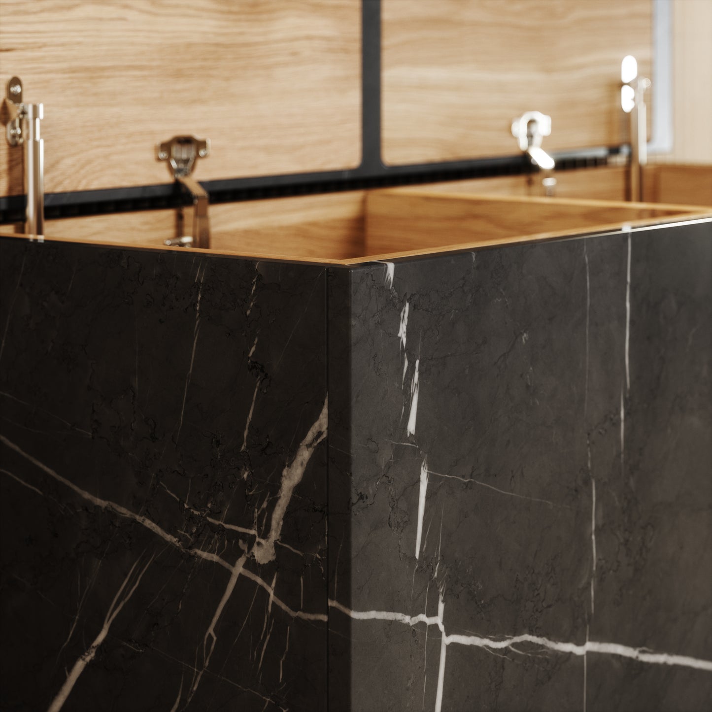 Pietra Grey Marble Ottoman Storage Box 1000mm