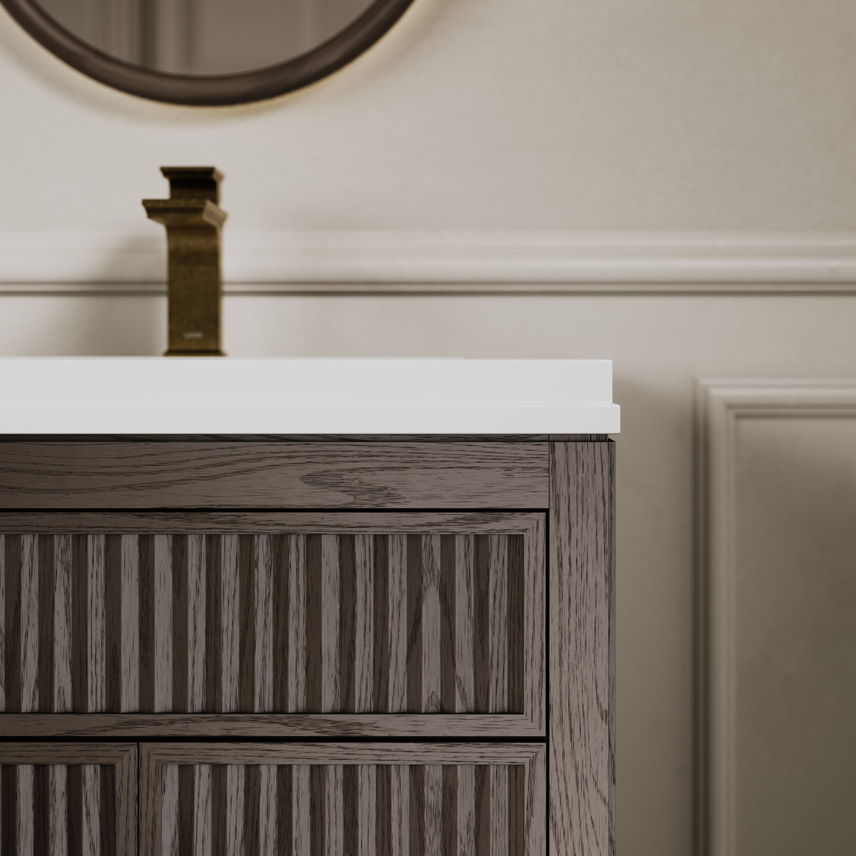 Tiffany Grey Oak Freestanding Vanity Unit 1200mm