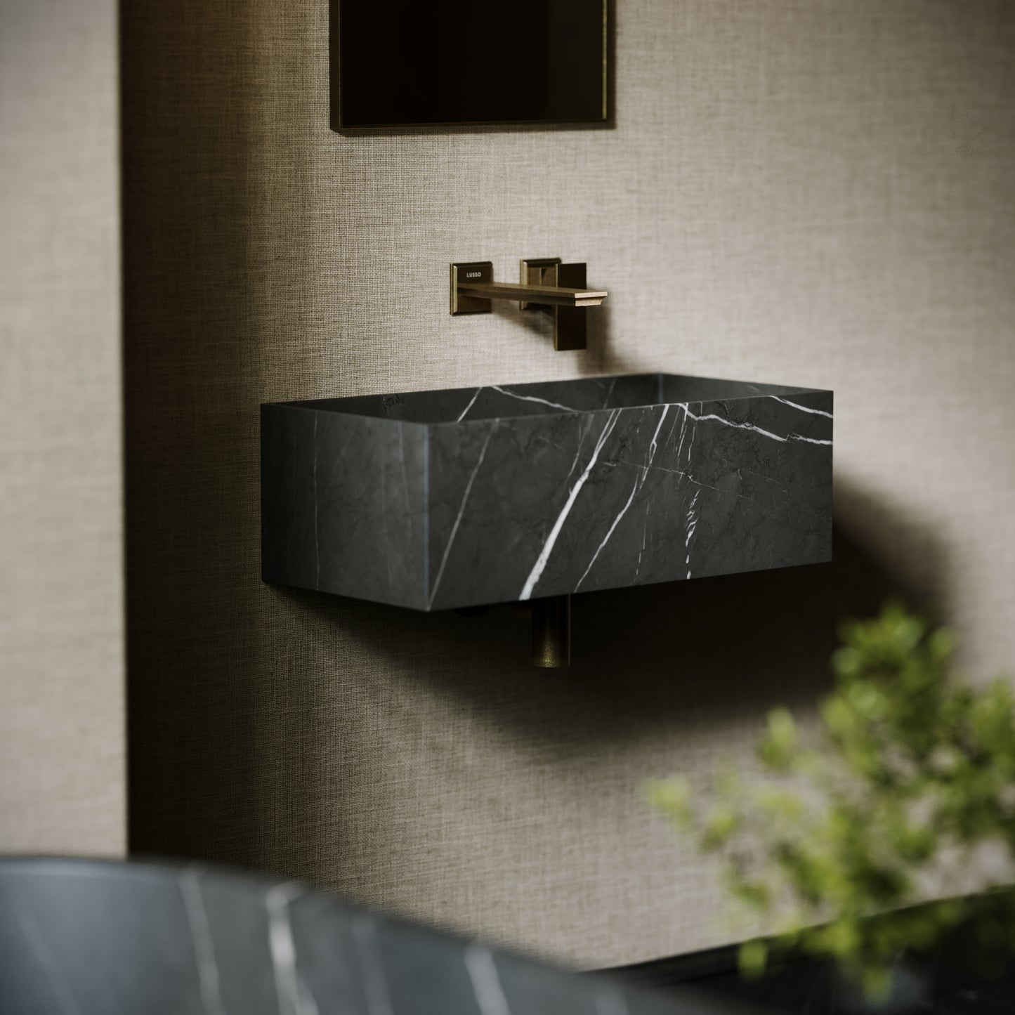 Tucci Pietra Grey Marble Wall Hung Basin 600mm