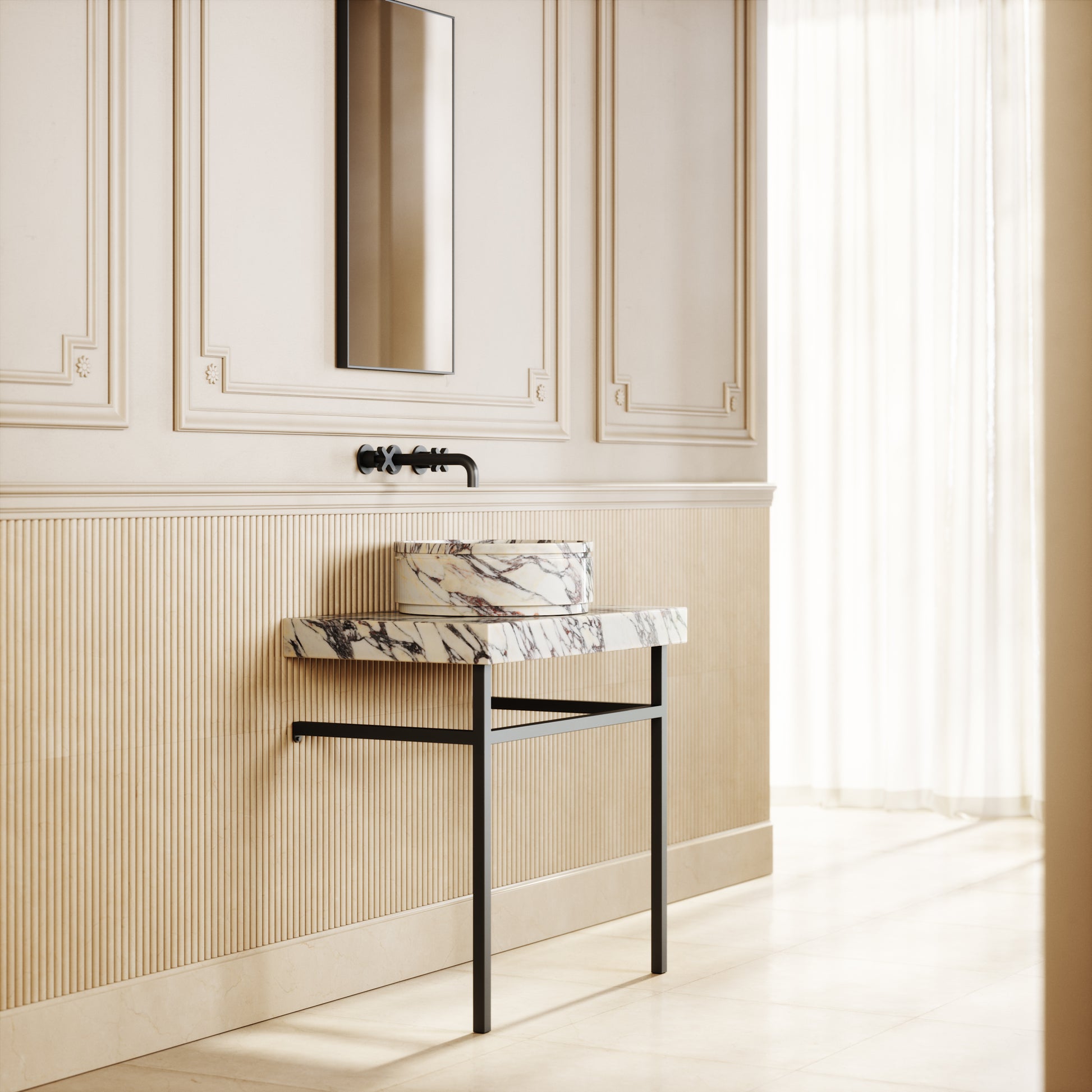 Vaso Calacatta Viola Marble Countertop Basin 400mm