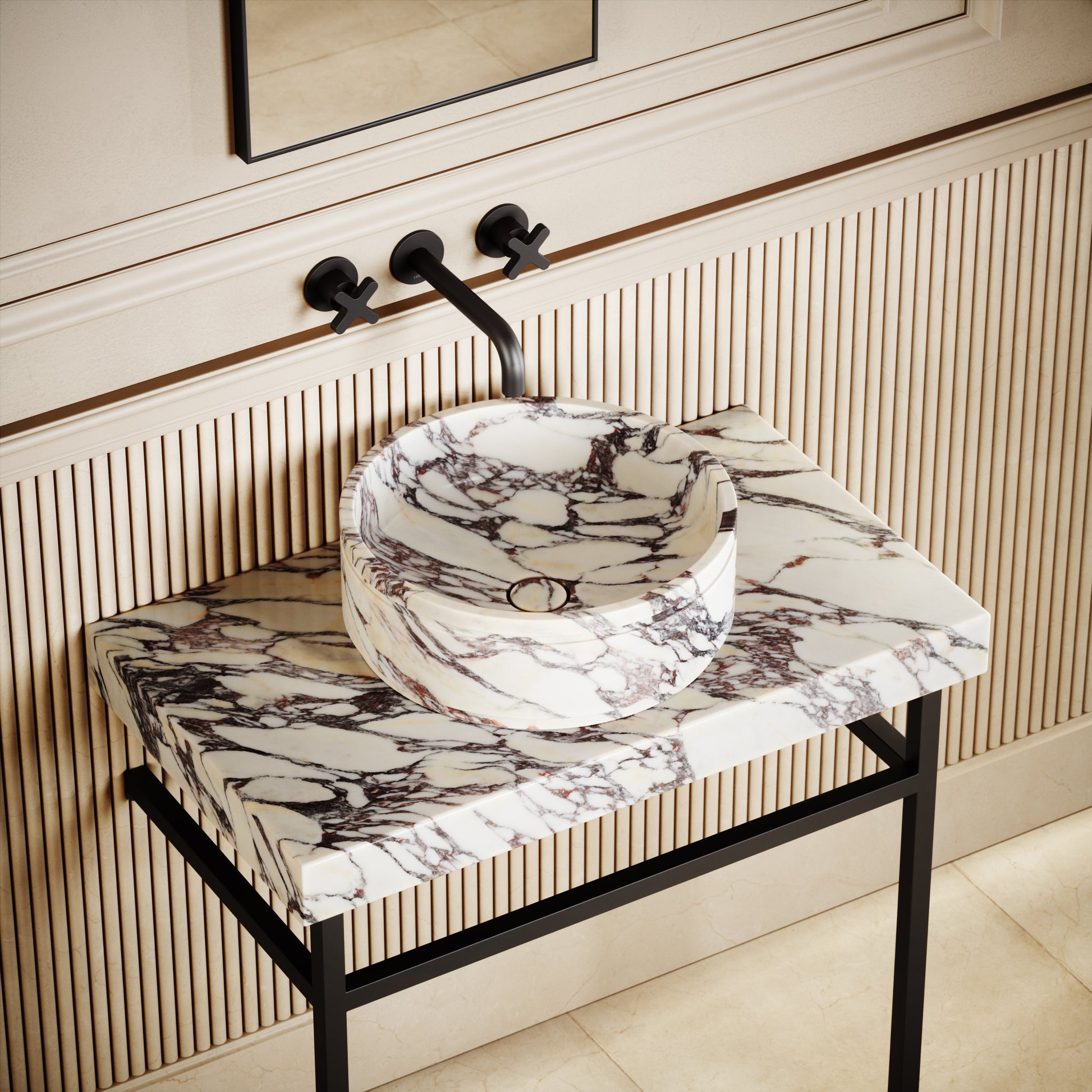 Vaso Calacatta Viola Marble Countertop Basin 400mm