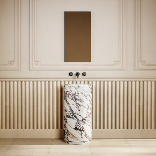Vaso Calacatta Viola Marble Freestanding Basin 400mm