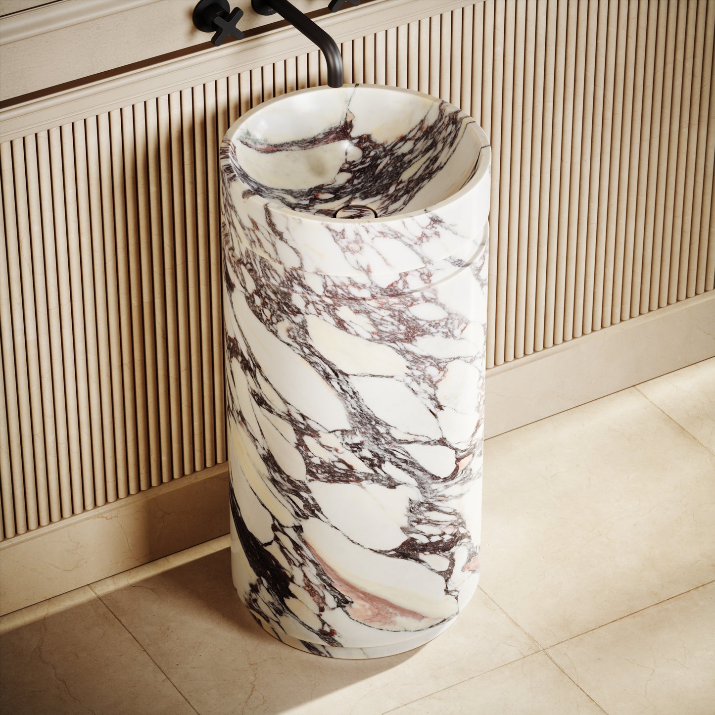 Vaso Calacatta Viola Marble Freestanding Basin 400mm