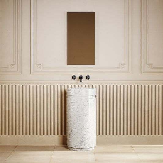 Vaso Carrara Marble Freestanding Basin 400mm