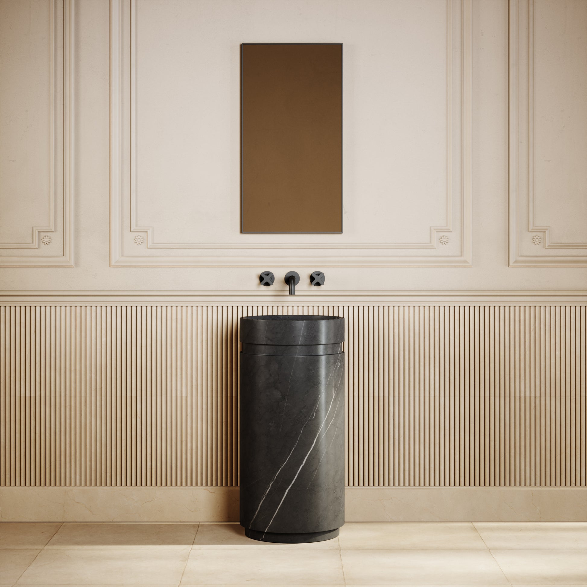 Vaso Pietra Grey Marble Freestanding Basin 400mm