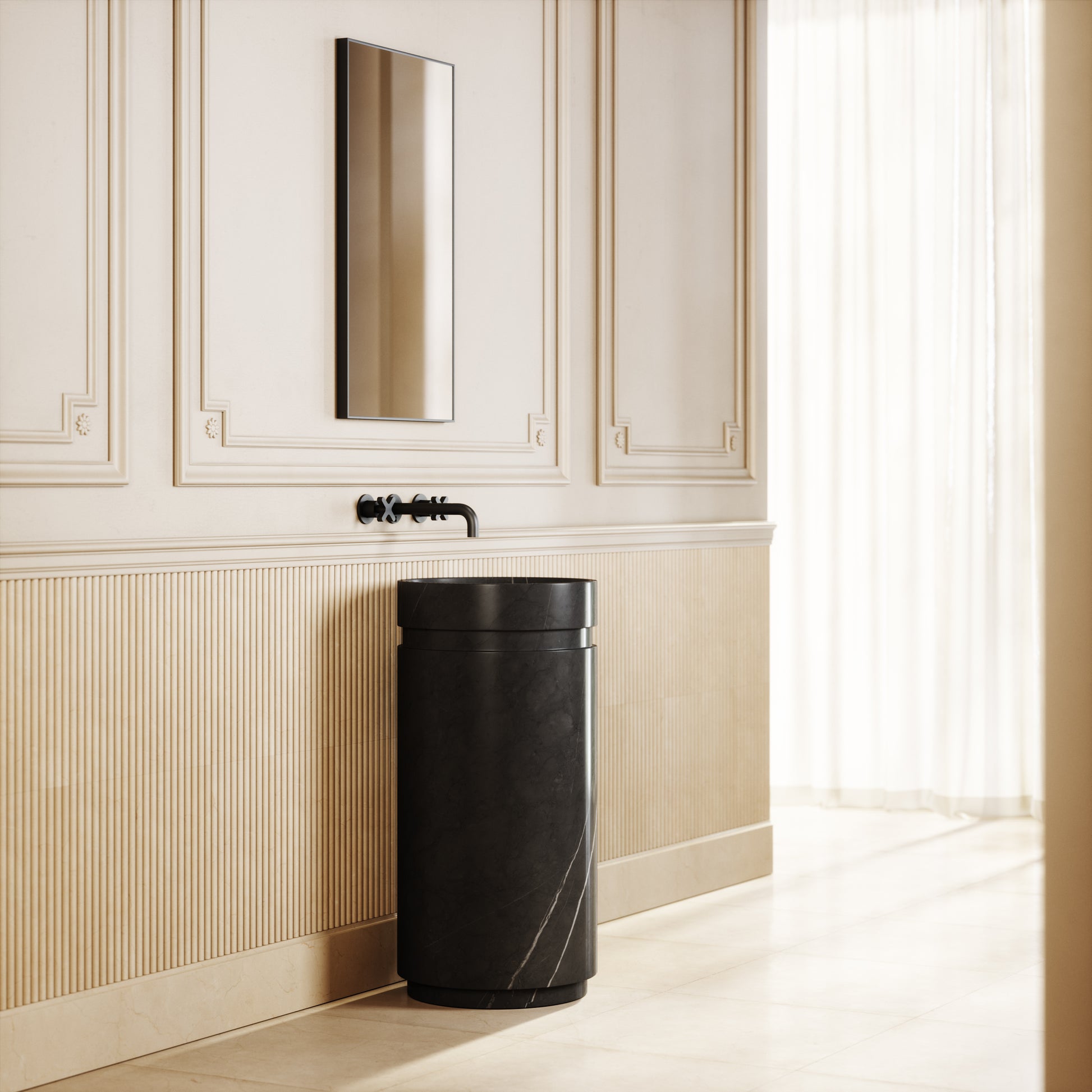 Vaso Pietra Grey Marble Freestanding Basin 400mm