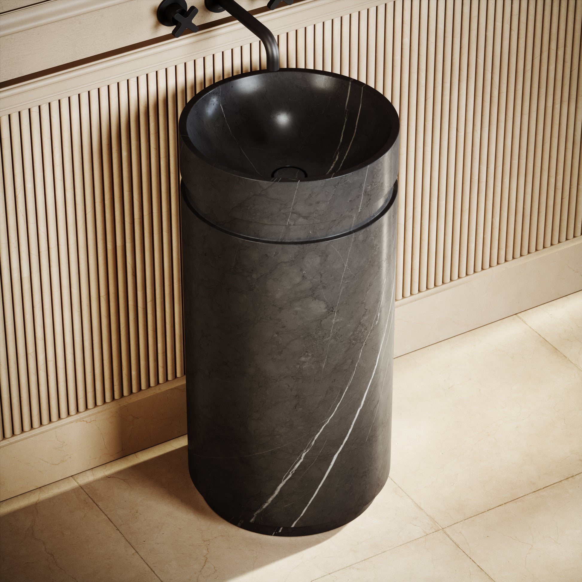 Vaso Pietra Grey Marble Freestanding Basin 400mm