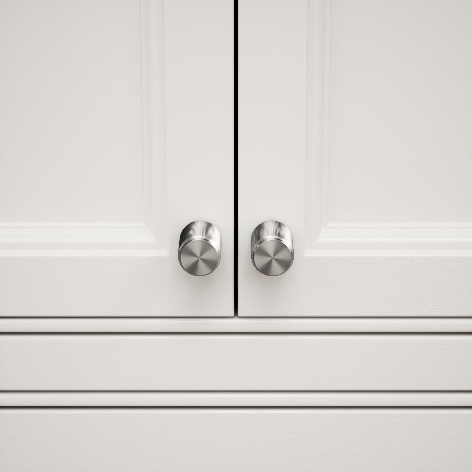 Luxe Knurled Brushed Stainless Furniture Knobs