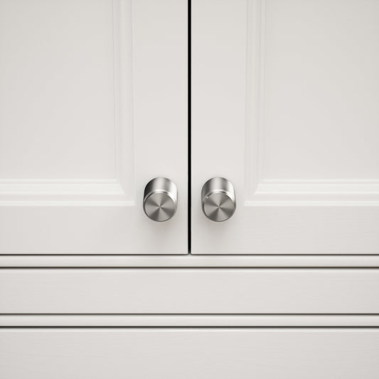 Luxe Knurled Brushed Stainless Furniture Knobs