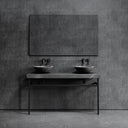 Lomazzo Pietra Grey Marble Countertop Matte Black Vanity Unit 1400mm
