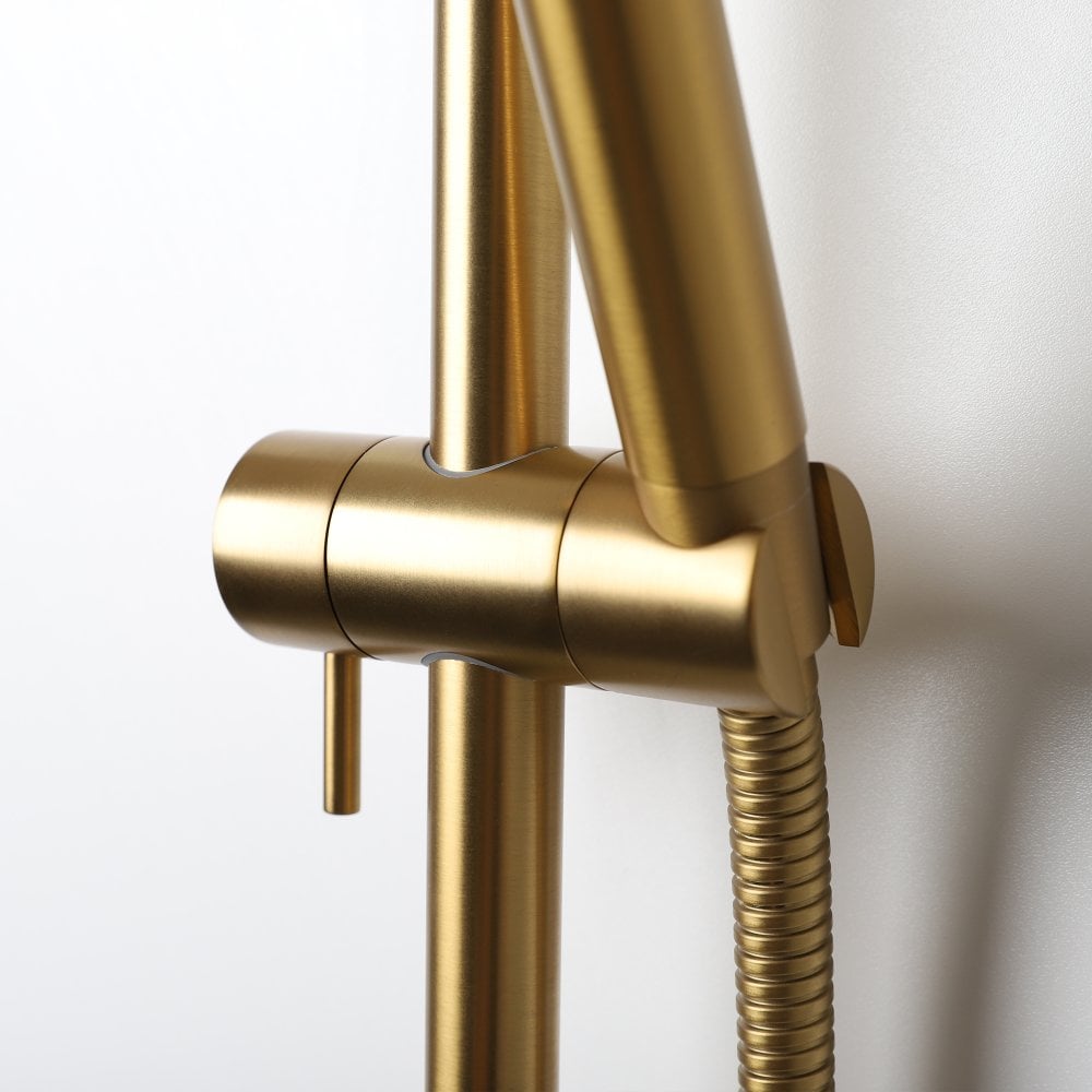 Luxe Shower Riser Rail Kit Brushed Gold - No Valve