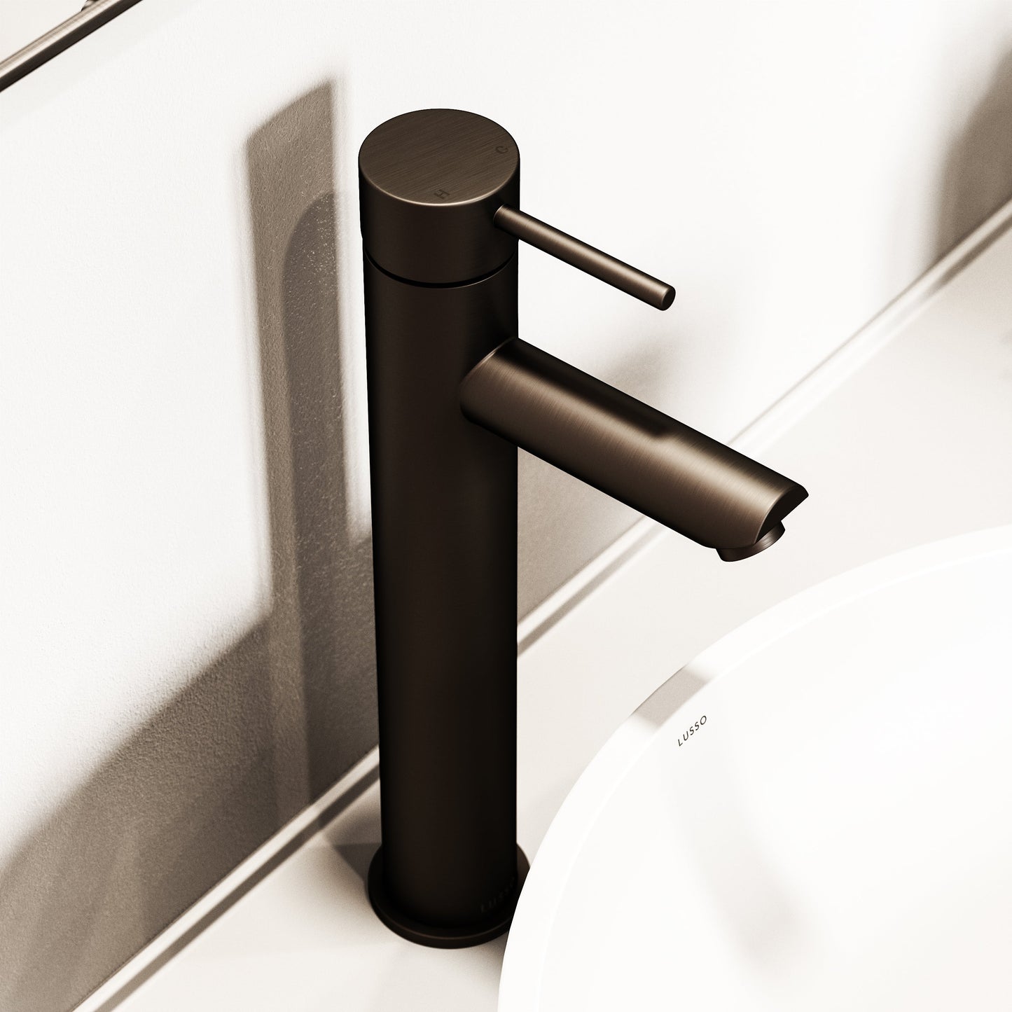 Luxe Monobloc Deep Bronze Basin Tall Mixer Tap