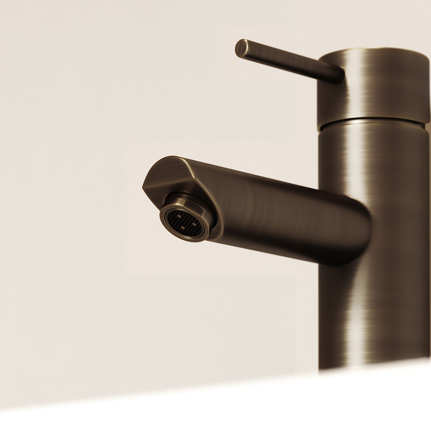Luxe Monobloc Brushed Bronze Basin Mixer Tap