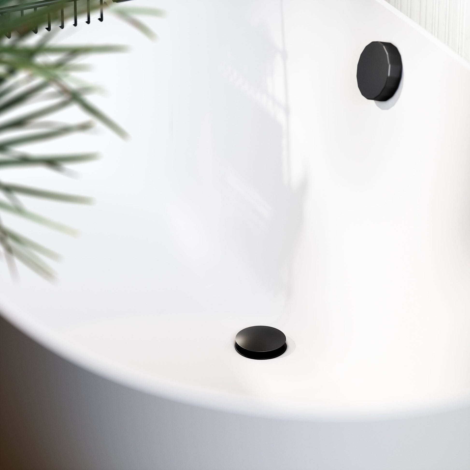 Luxe Matte Black Pop Up Bath Waste with Overflow