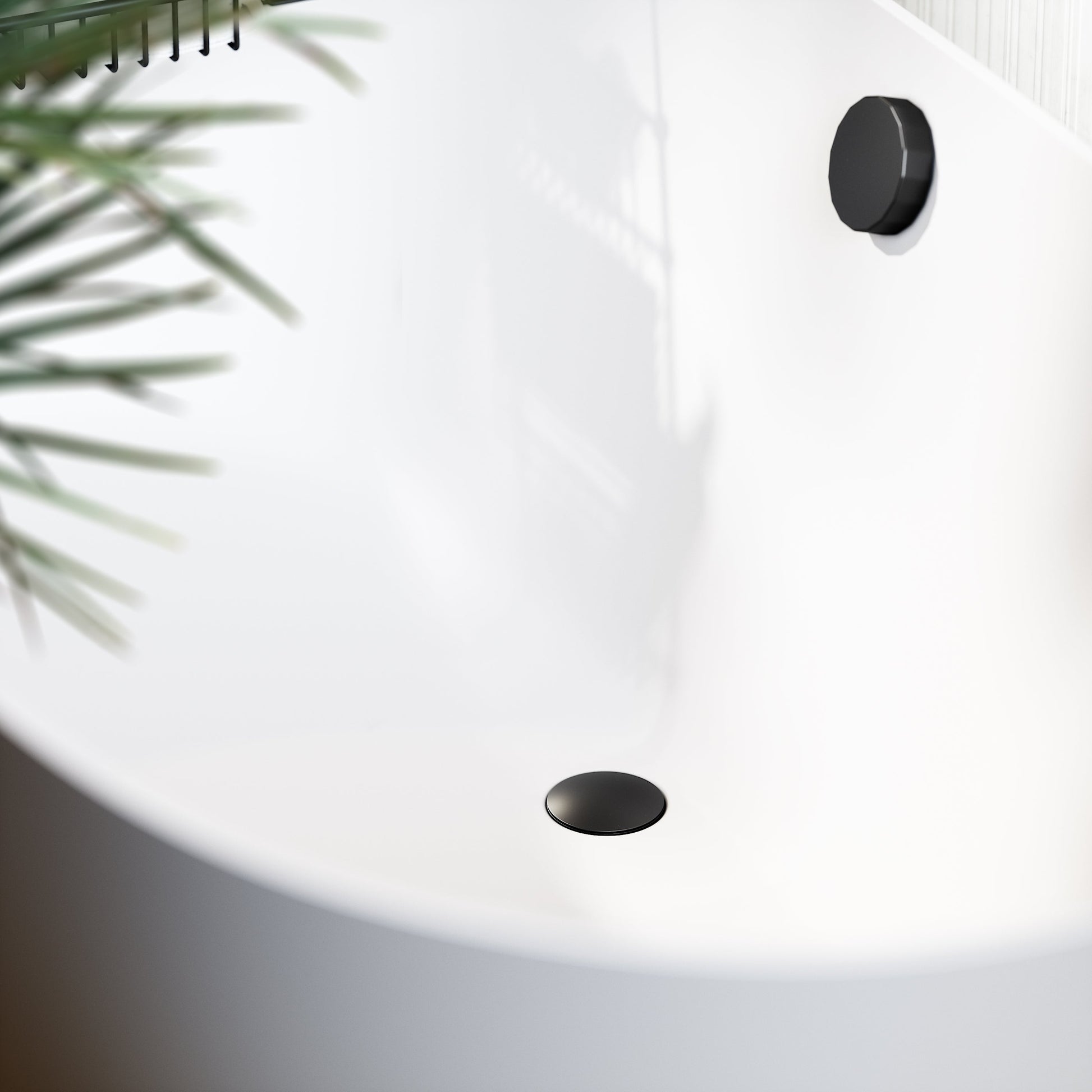 Luxe Matte Black Pop Up Bath Waste with Overflow