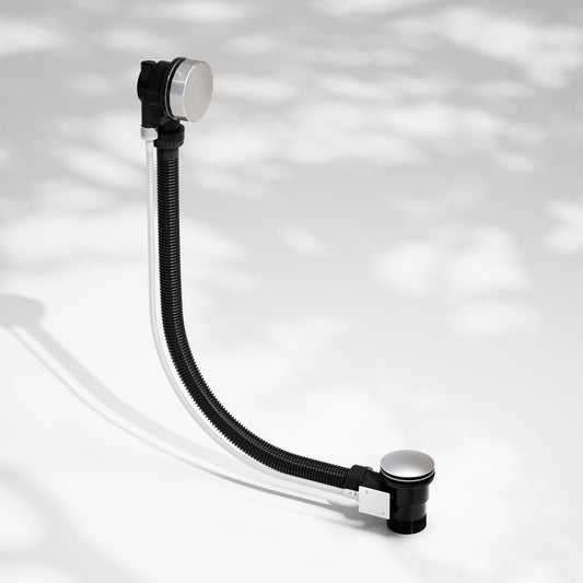 Luxe Brushed Stainless Pop Up Bath Waste with Overflow