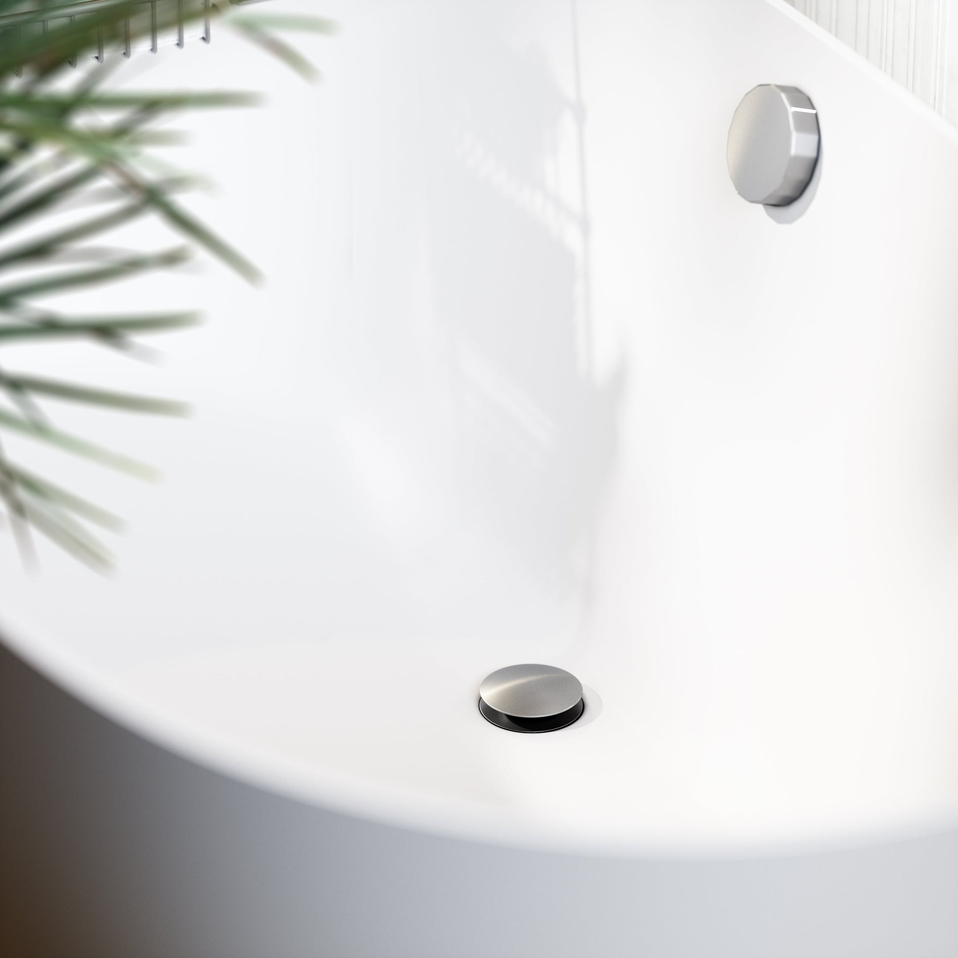 Luxe Brushed Stainless Pop Up Bath Waste with Overflow