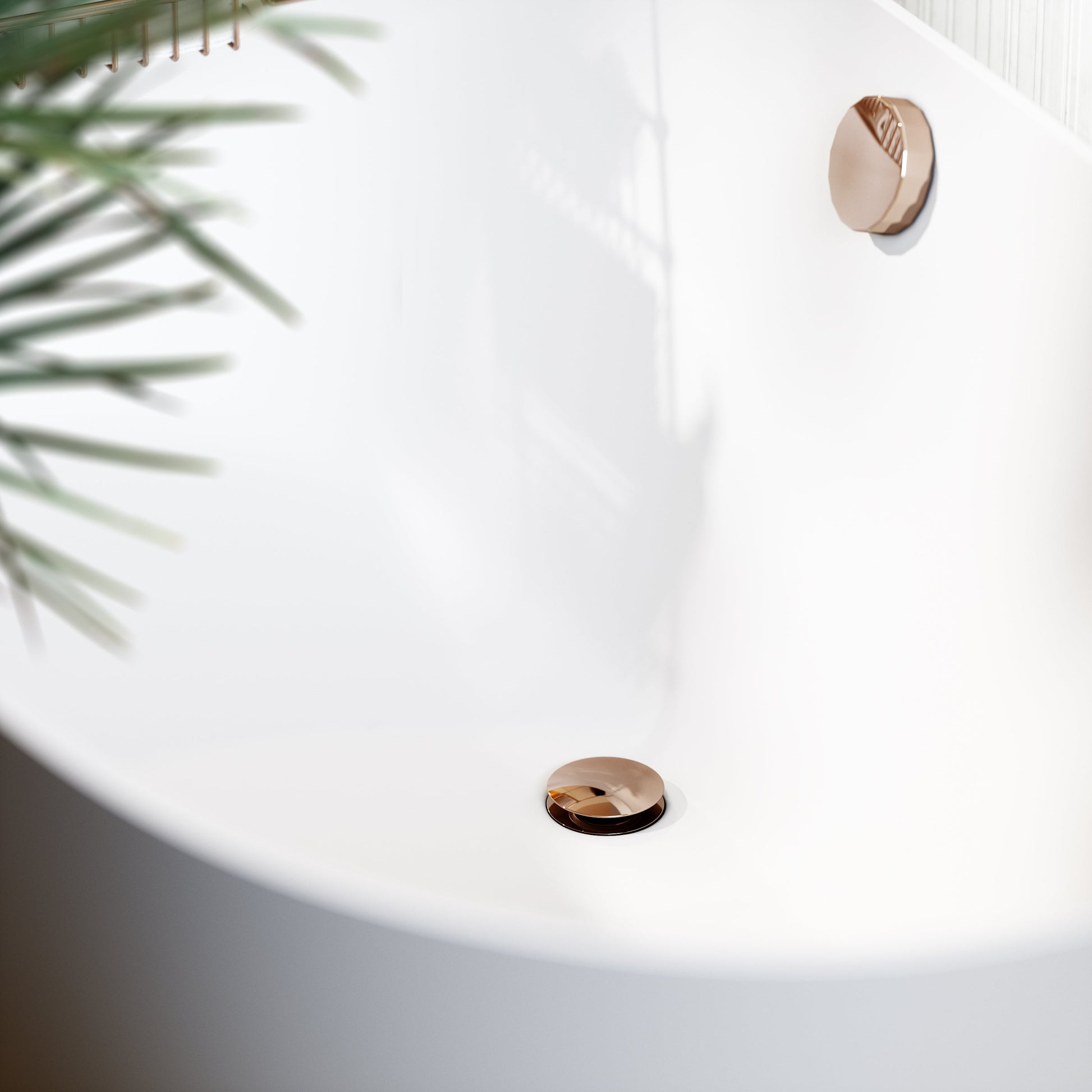 Luxe Rose Gold Pop Up Bath Waste with Overflow