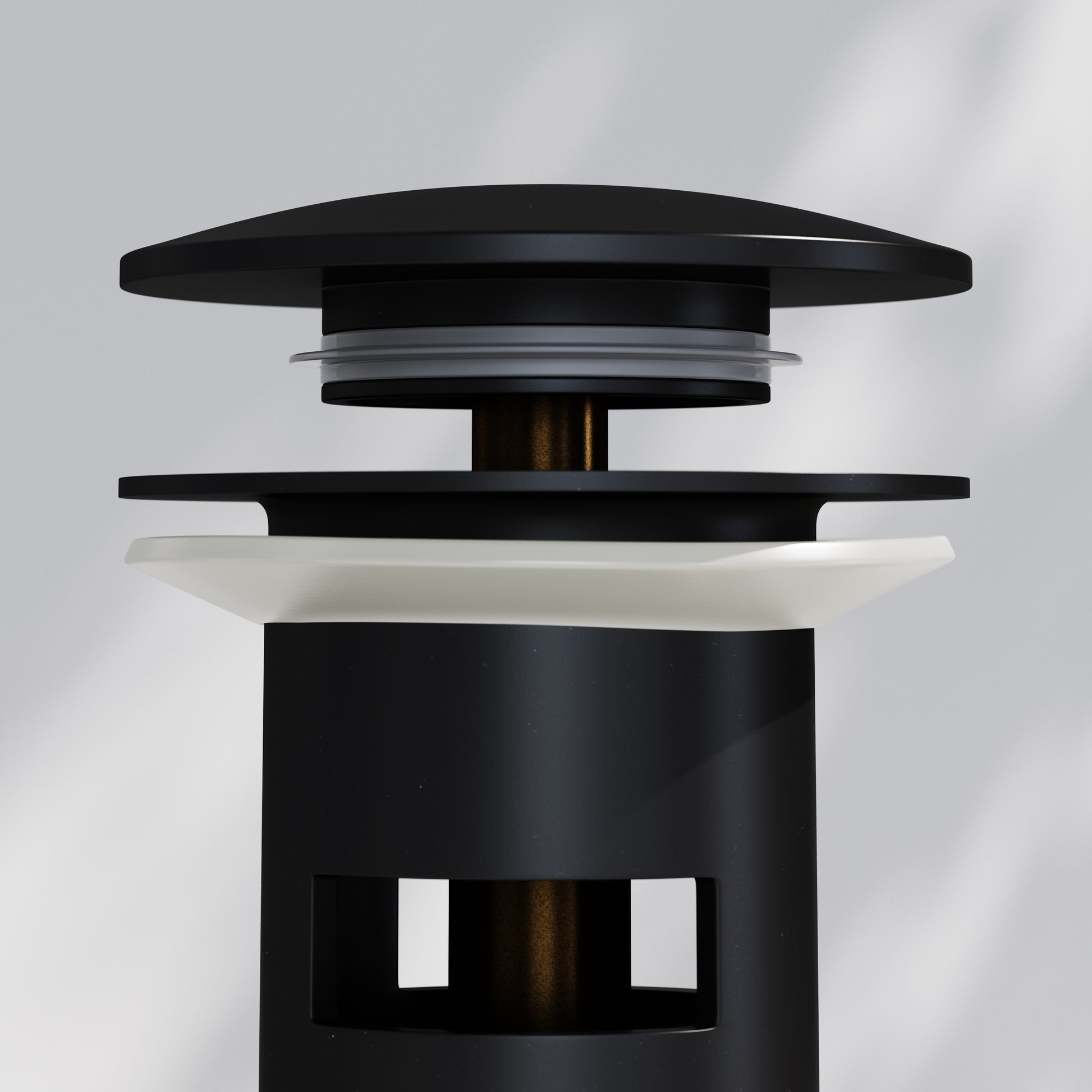 Luxe Matte Black Slotted Click Clack Basin Waste