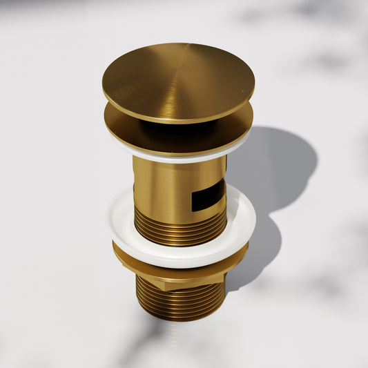 Luxe Brushed Gold Slotted Click Clack Basin Waste