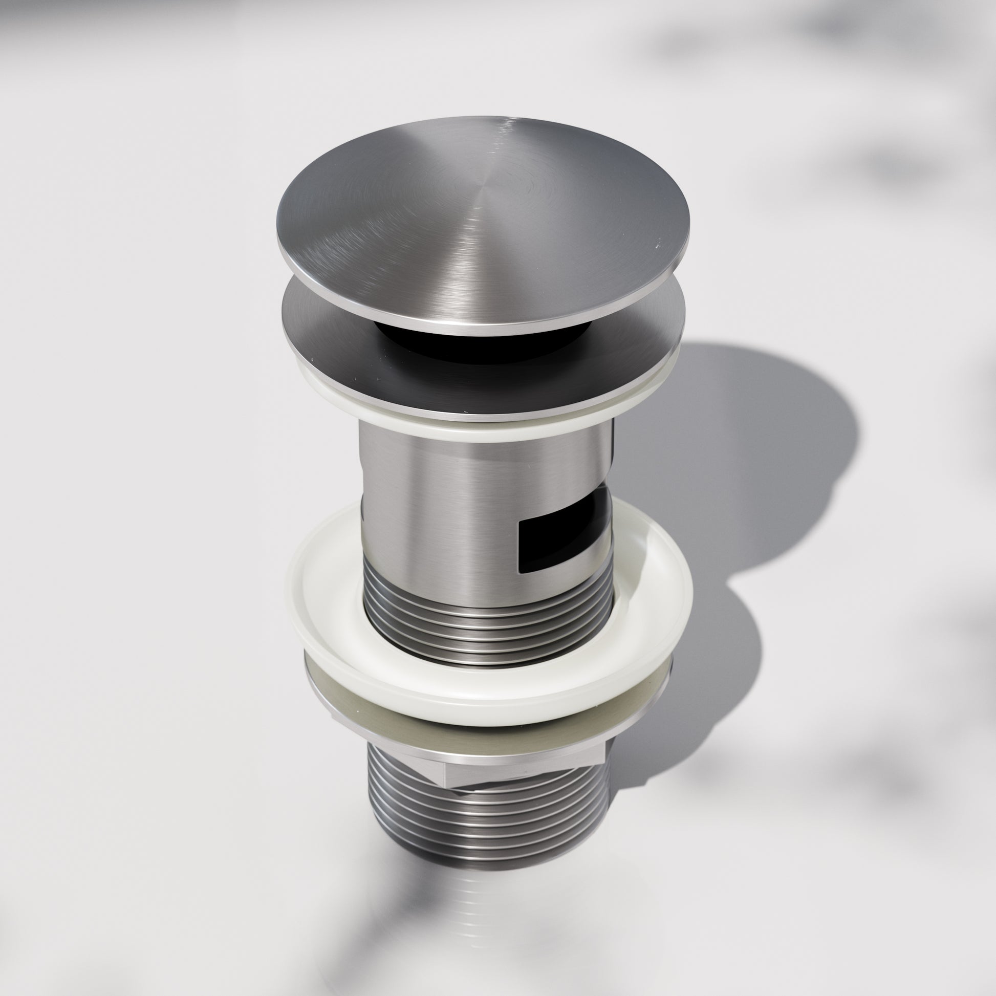 Luxe Brushed Stainless Slotted Click Clack Basin Waste