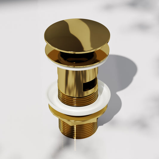 Luxe Polished Brass Slotted Click Clack Basin Waste