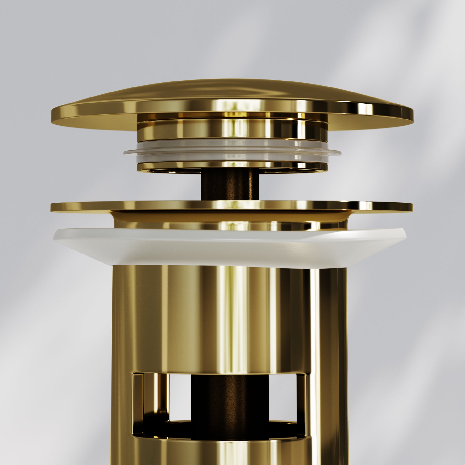 Luxe Polished Brass Slotted Click Clack Basin Waste