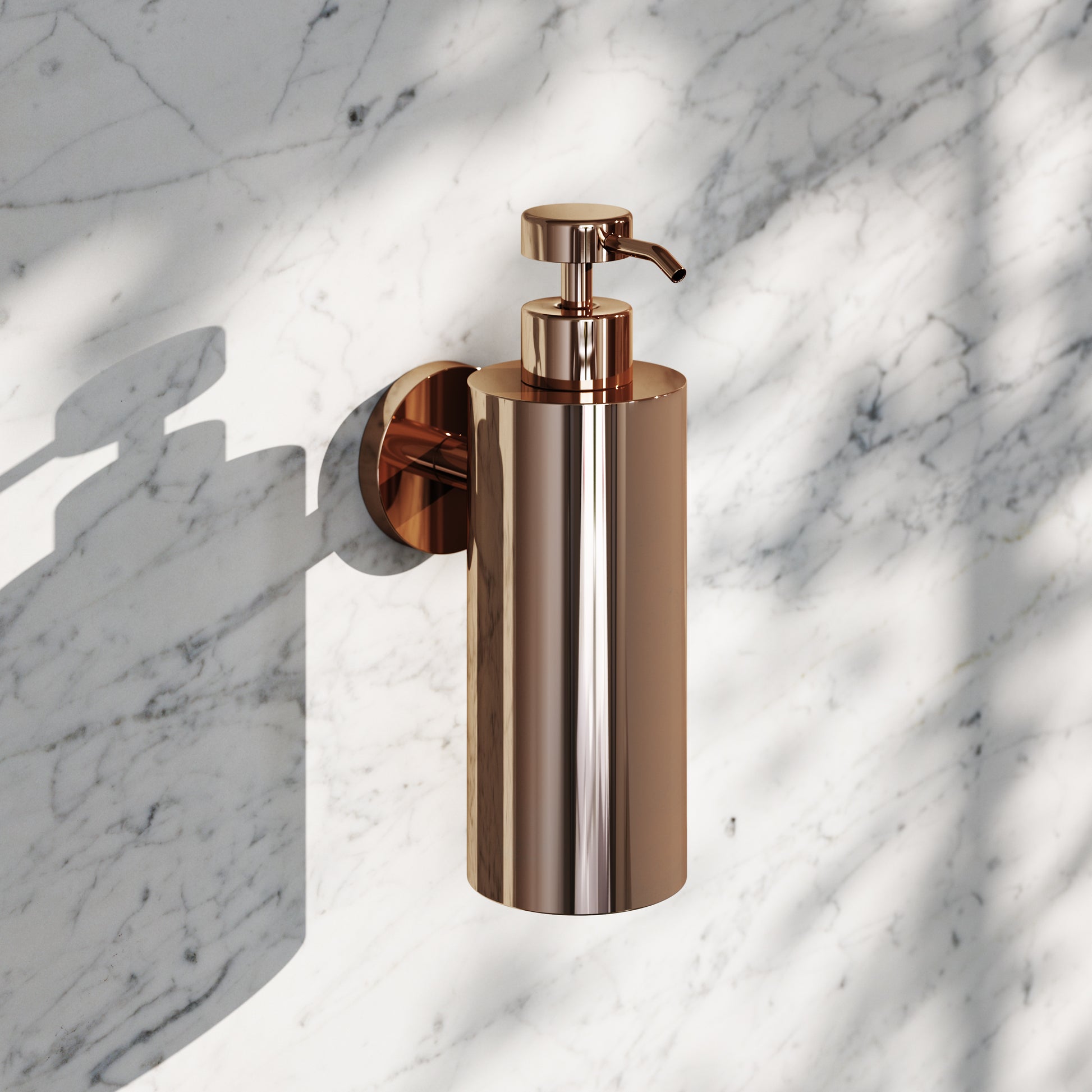 Luxe Rose Gold Wall Mounted Soap Dispenser