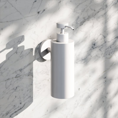 Luxe Silk Matte White Wall Mounted Soap Dispenser