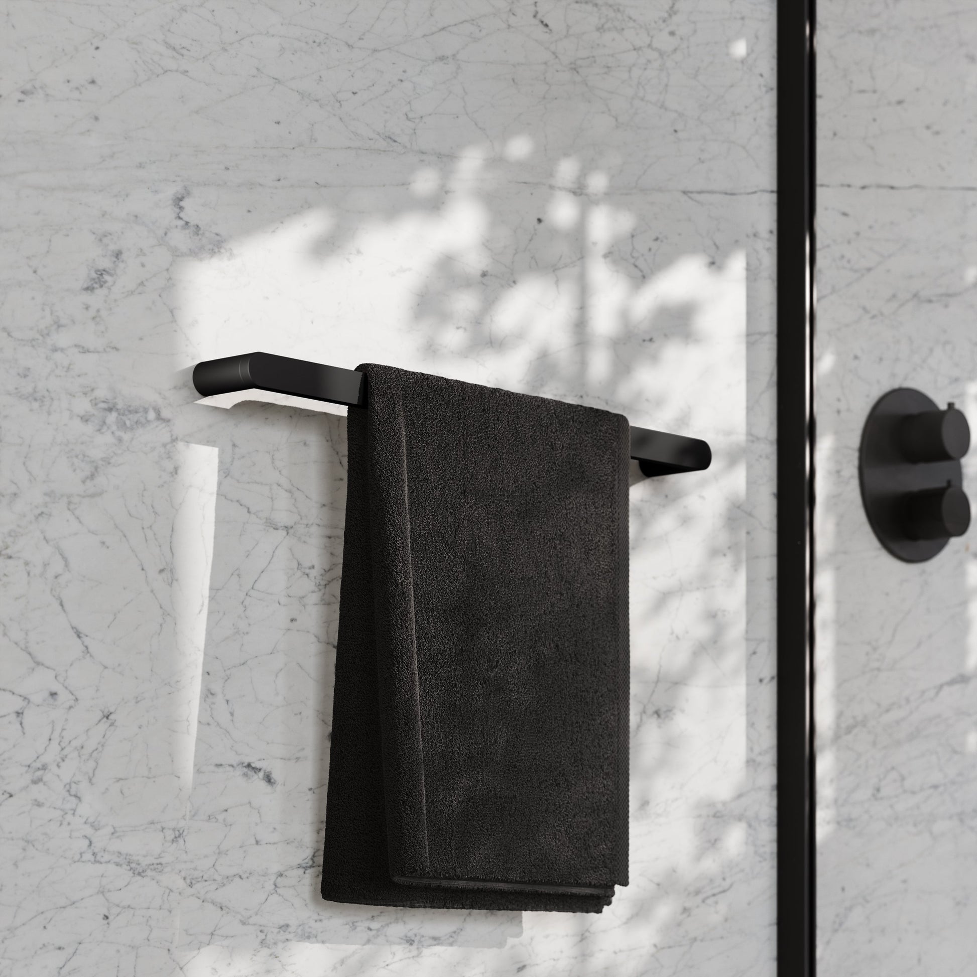 Luxe Matte Black Towel Bar Rail 600mm