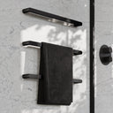 Luxe Matte Black 3 Bar Towel Rail 600mm