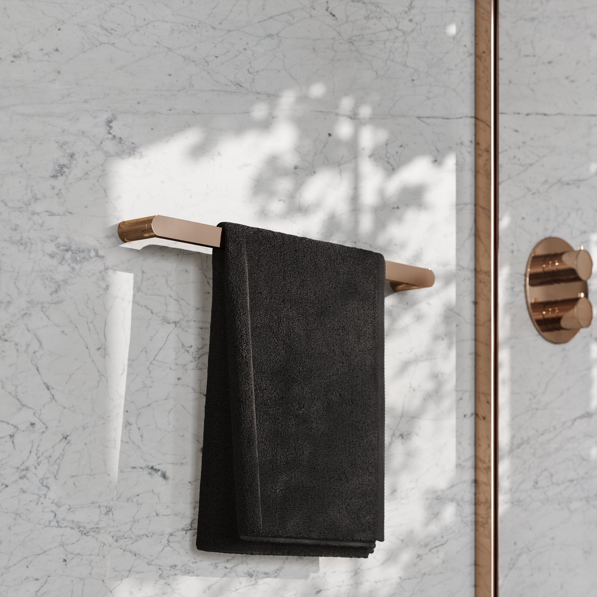 Luxe Rose Gold Towel Bar Rail 600mm