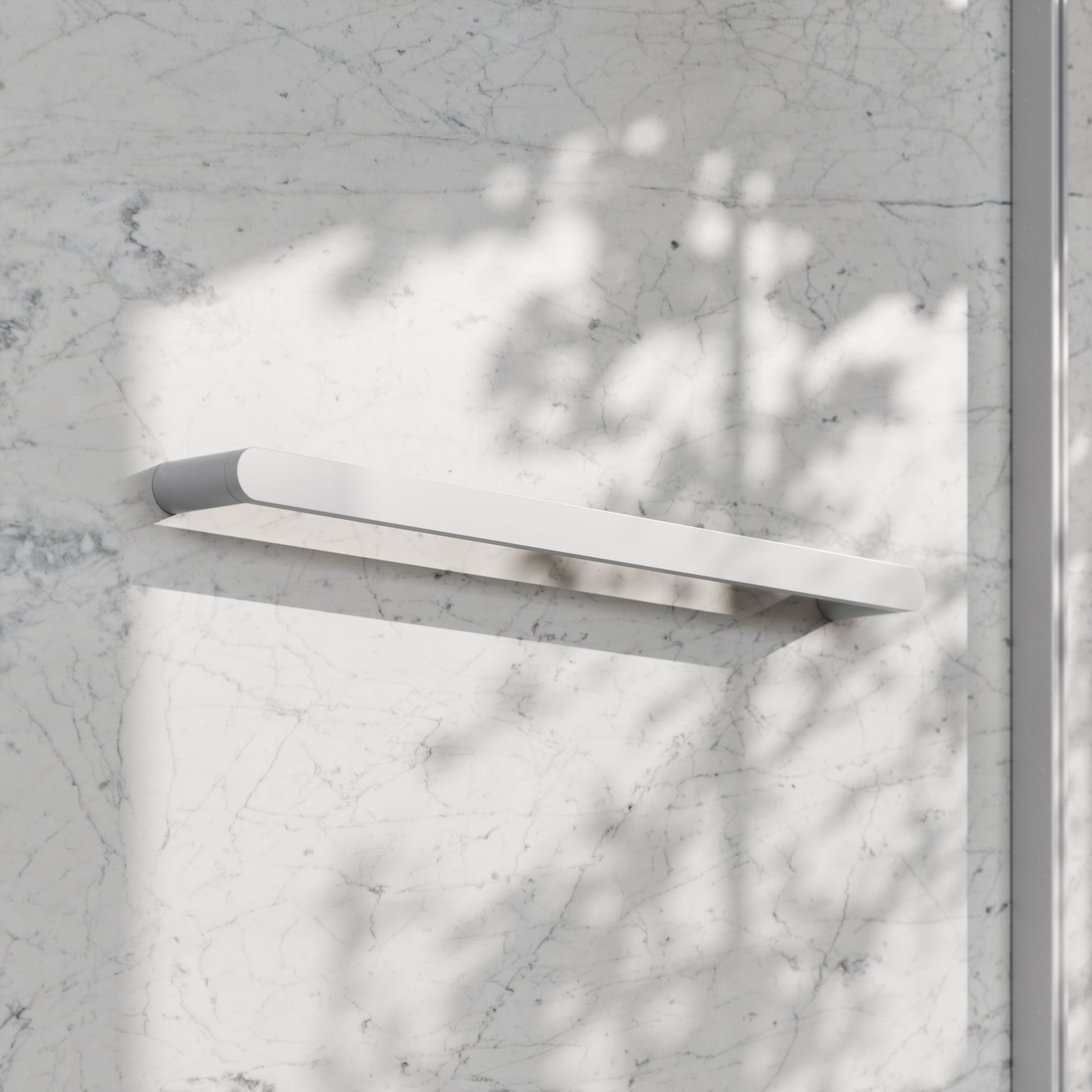 Luxe Silk Matte White Towel Bar Rail 600mm