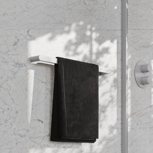Luxe Silk Matte White Towel Bar Rail 600mm