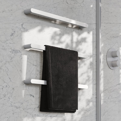 Luxe Matte White 3 Bar Towel Rail 600mm
