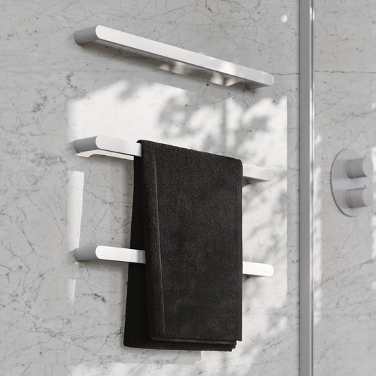 Luxe Matte White 3 Bar Towel Rail 600mm