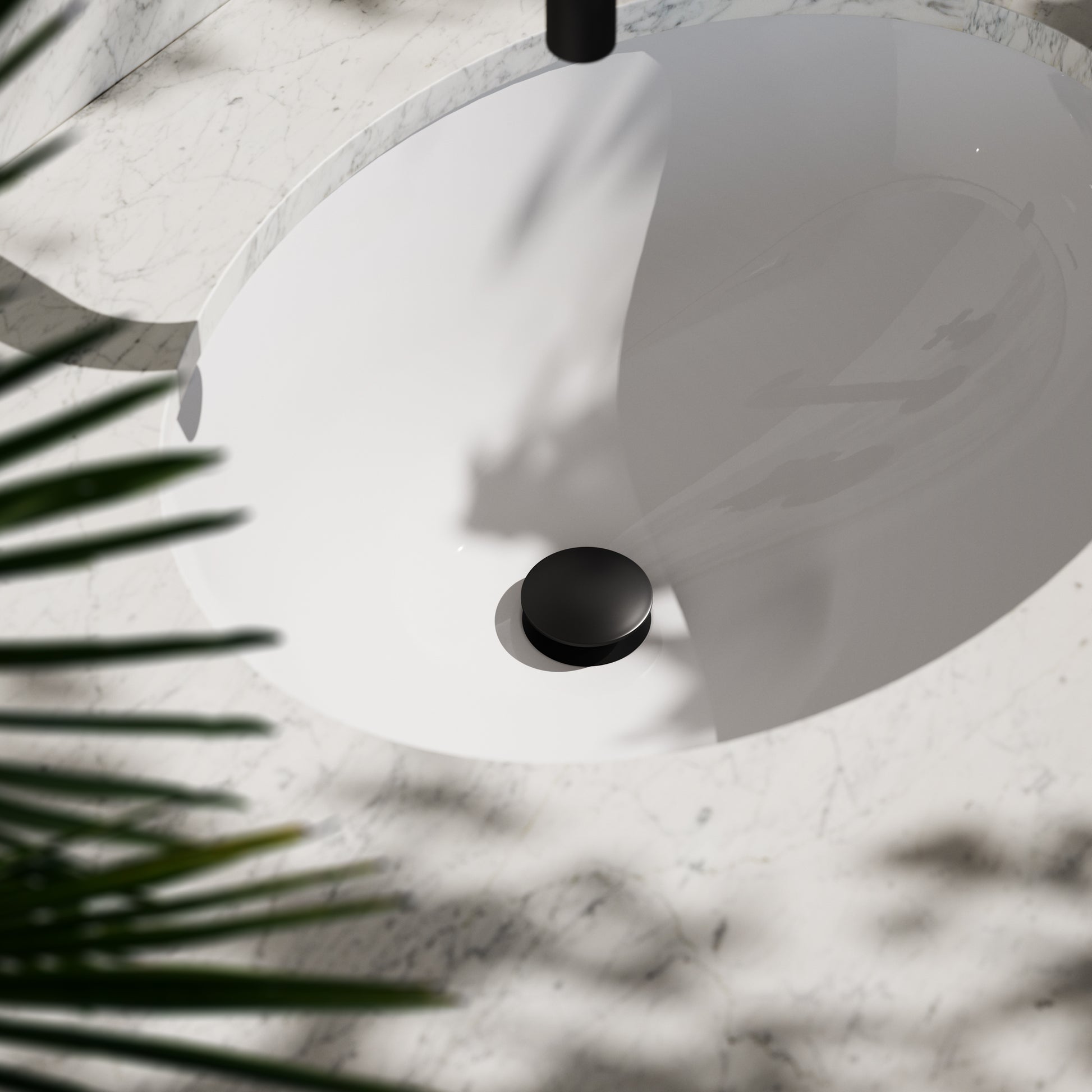 Luxe Matte Black Unslotted Click Clack Basin Waste