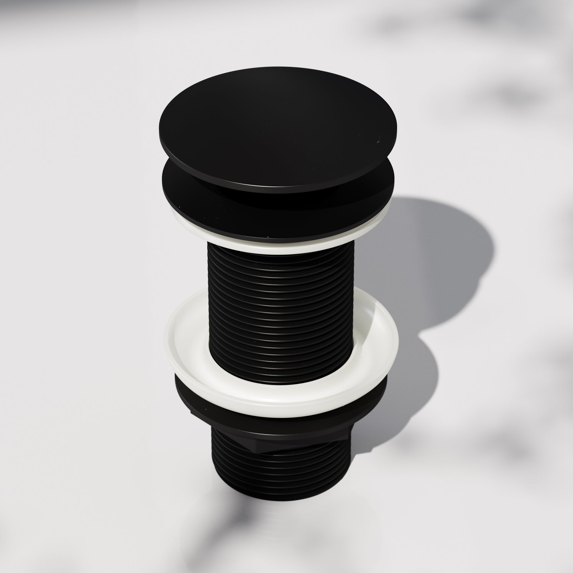 Luxe Matte Black Unslotted Click Clack Basin Waste