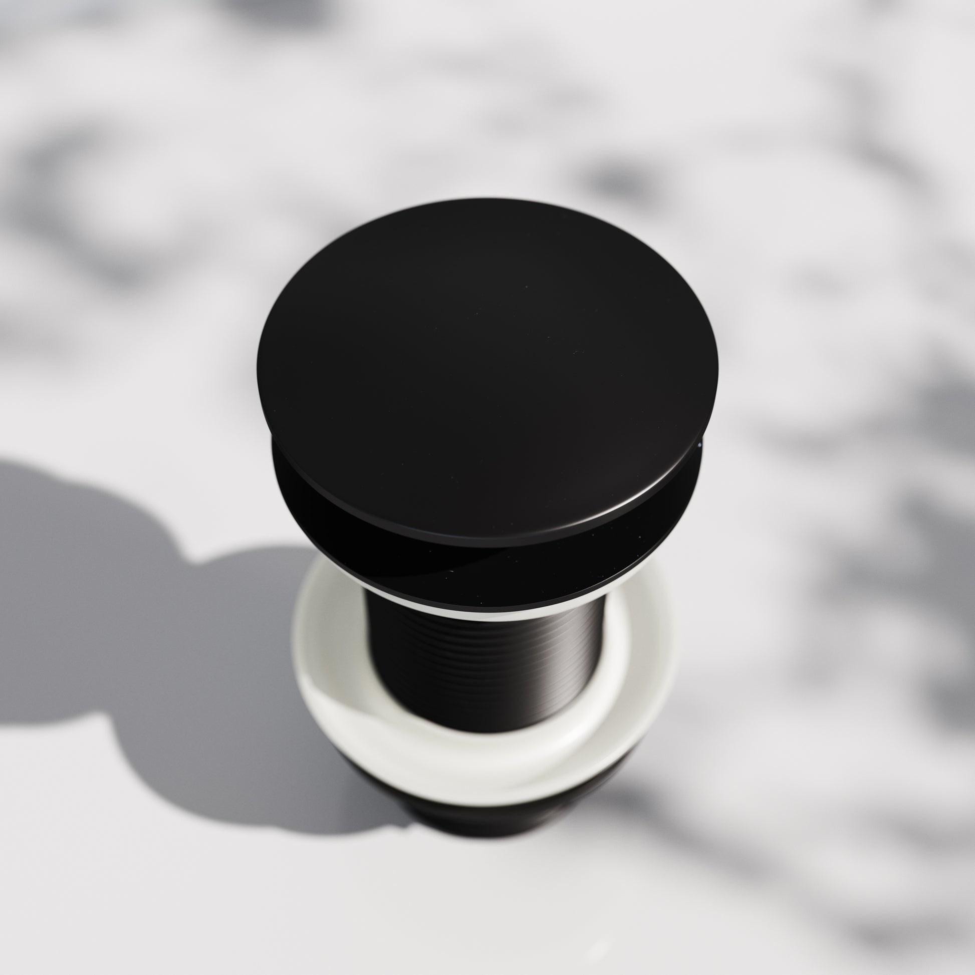 Luxe Matte Black Unslotted Click Clack Basin Waste