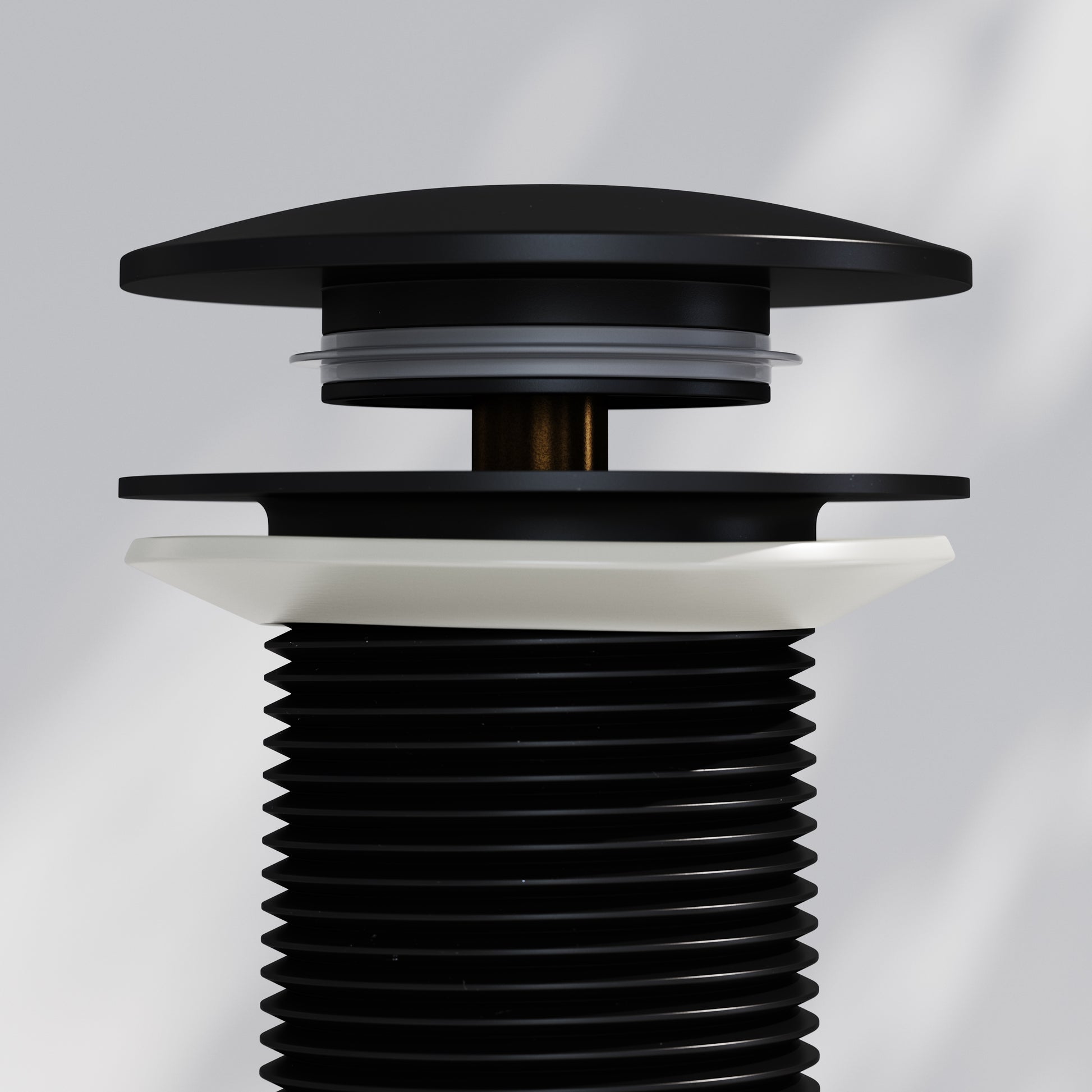 Luxe Matte Black Unslotted Click Clack Basin Waste