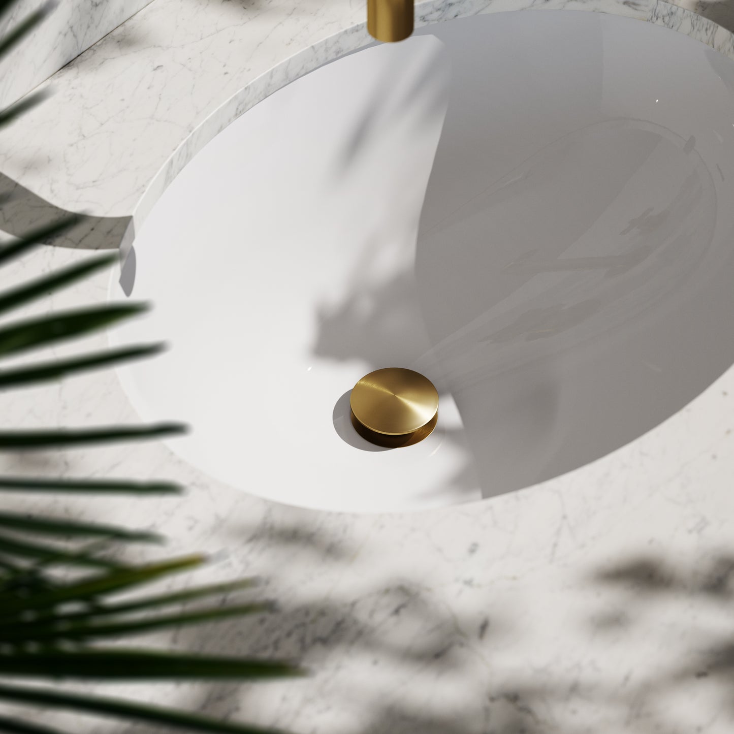 Luxe Brushed Gold Unslotted Click Clack Basin Waste